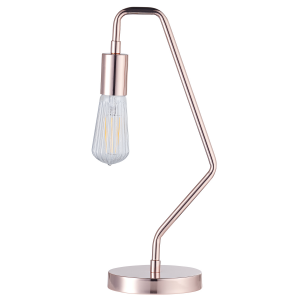 Industrial Vintage Style Shiny Copper Plated Table Lamp with Inline Switch