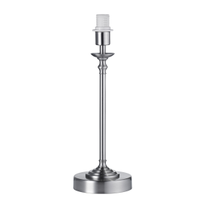Traditional Satin Nickel Table Lamp Base with Inline Switch and Ornate Base