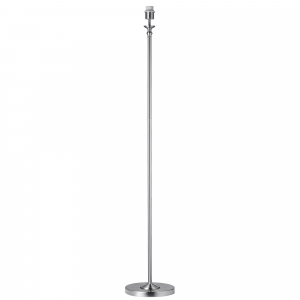Traditional Satin Nickel Floor Lamp Base with Inline Switch and Ornate Base