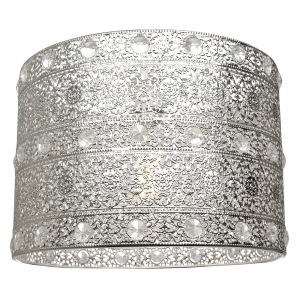 Shiny Silver Acrylic Gem Moroccan Design Chandelier Pendant Light Shade Fitting
