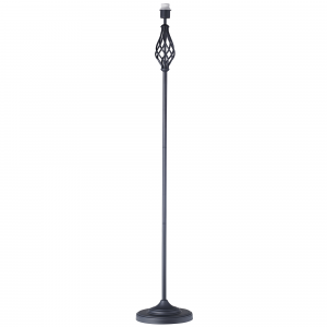 Traditional Black Floor Lamp Base with Twist Metal Stem Design and Foot Switch
