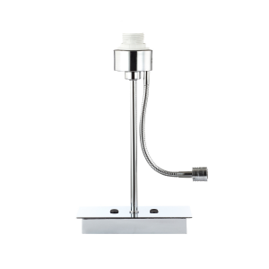 Modern Chrome Silver Table Lamp with Double Light - Adjustable LED and Standard