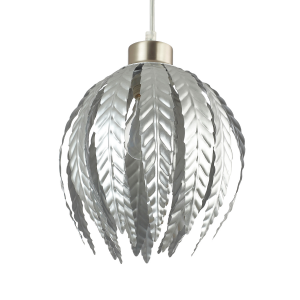 Classic Designer Fern Leaf Style Pendant Lamp Shade in High Quality Silver Foil