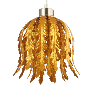Chic Designer Fern Floral Style Pendant Light Shade in High Quality Golden Foil