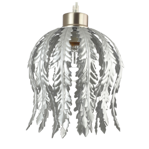 Chic Designer Fern Floral Style Pendant Light Shade in High Quality Silver Foil
