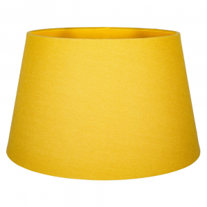Traditional 30cm Mustard Ochre Linen Fabric Drum Table/Pendant Shade 60w Maximum