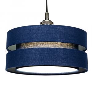 Contemporary Quality Blue Linen Fabric Triple Tier Ceiling Pendant Light Shade
