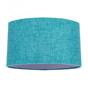 Contemporary and Sleek Teal Linen Fabric Oval Lamp Shade with Silver Lining