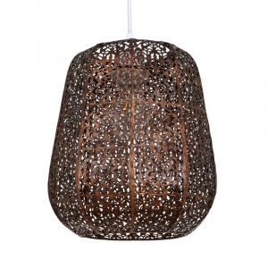 Traditional Moroccan Styled Easy Fit Pendant Light Shade in Matt Bronze Finish