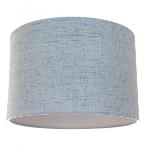 Modern and Sleek Blue Textured Linen Fabric 14" Drum Lamp Shade 60w Maximum