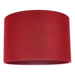 Modern and Sleek Red Plain Natural Linen Fabric 14" Drum Lamp Shade 60w Max