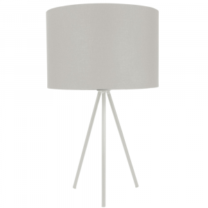 Modern Matt Grey Tripod Table Lamp with 12" Shade with Shiny Silver Inner