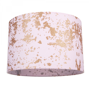 Modern Pink Cotton Fabric Lamp Shade with Copper Foil Decor for Table or Ceiling