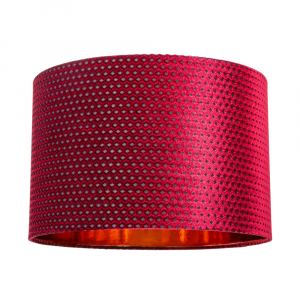 Modern Crimson Red Shimmer 3D Crushed Dimpled Velvet 12" Shade with Copper Inner