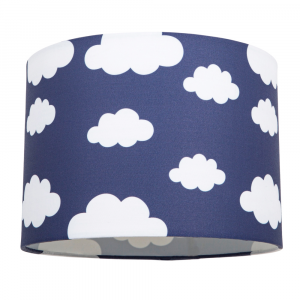 White Clouds Children's/Kids Blue Cotton Fabric Bedroom Lamp or Pendant Shade