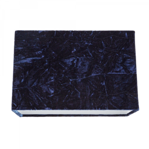 Contemporary Designer Midnight Blue Crushed Velvet Fabric Rectangular Lamp Shade