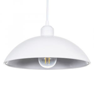 Industrial Retro Designer White Gloss Disc Metal Ceiling Pendant Lighting Shade