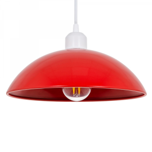 Industrial Retro Designer Red Gloss Disc Metal Ceiling Pendant Lighting Shade