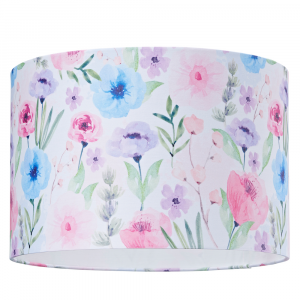 Traditional and Elegant Floral Watercolour Drum Lampshade with Colourful Decor