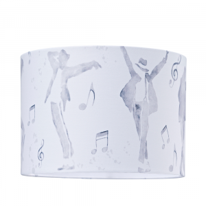Hand Drawn Grey Watercolour Lampshade with Michael Jackson Poses and Dance Moves
