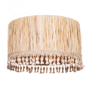 Traditional Drum Shaped Eco-Friendly Brown Strengthened Paper Shade with Tassels