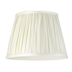 Genuine 100% Silk Fabric Cream Coolie Hand Pleated Lamp Shade with Tapered Edges