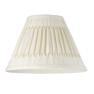 Luxurious Faux Silk Fabric Cream Double Pinch Lamp Shade with Tapered Edges