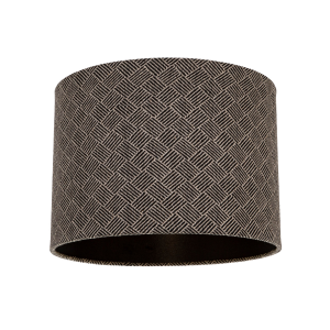 Modern and Stylish Criss-Cross Squares Design Black Ash 25cm Linen Lamp Shade