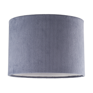 Soft Grey Ribbed Corduroy Fabric 10' Lamp Shade with Inner Matching Satin Lining