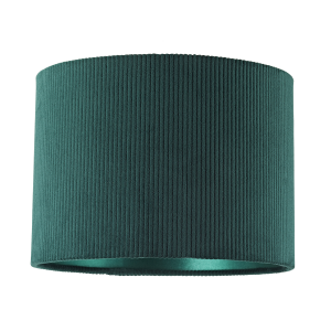 Dark Forest Green Corduroy Fabric 10' Lamp Shade with Inner Emerald Satin Lining