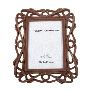 Vintage Rustic Bronze 5x7 Rope Scrollwork Picture Frame with Brushed Gold Trim