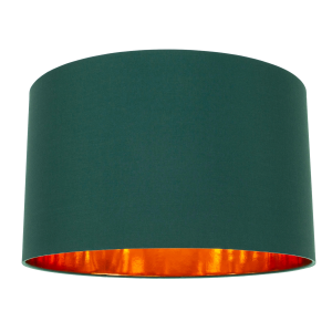 Contemporary Green Cotton 20" Floor/Pendant Lamp Shade with Shiny Copper Inner