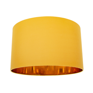 Contemporary Ochre Cotton 20" Floor/Pendant Lamp Shade with Shiny Gold Inner