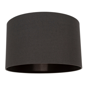 Modern Designer Black Textured Linen Lamp Shade with Inner Black Satin Fabric