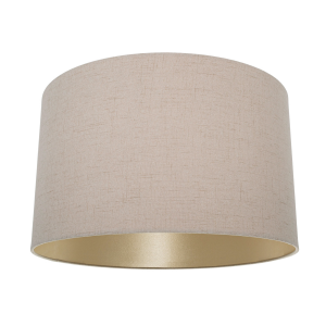Modern Designer Taupe Textured Linen Lampshade with Inner Champagne Satin Fabric