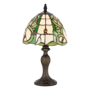 Traditional Handmade Tiffany Lamp with Green Stained Glass with Small Beads