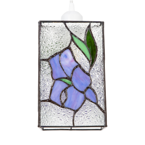 Rectangular Clear Glass Tiffany Style Pendant Light Shade with Lilac Decoration