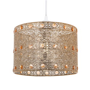 Polished Gold Acrylic Gem Moroccan Style Chandelier Pendant Light Shade