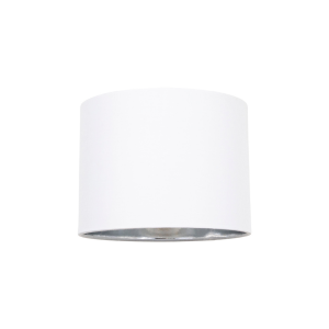 Modern White Cotton Fabric Small 8" Lamp Shade with Shiny Silver Inner
