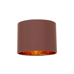 Modern Chocolate Brown Cotton Fabric Small 8" Lamp Shade with Shiny Copper Inner