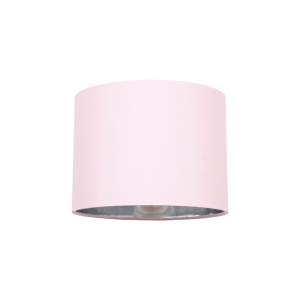 Modern Soft Pink Cotton Fabric Small 8" Lamp Shade with Shiny Silver Inner