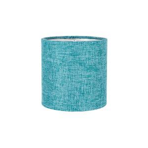 Modern Teal Linen Fabric Small 6" Drum Lampshade with Shiny Silver Inner Lining