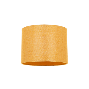 Modern Ochre Linen Fabric Small 8" Drum Lamp Shade with Matching Cotton Lining