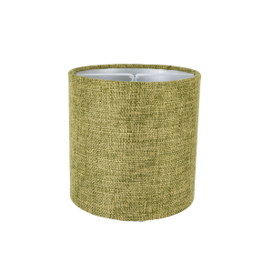Modern Olive Linen Fabric Small 6" Drum Lampshade with Shiny Silver Inner Lining