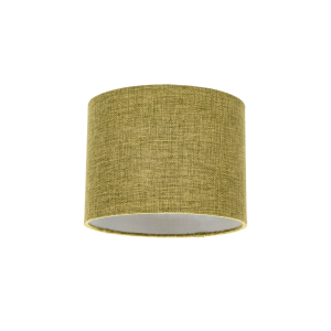 Modern Olive Linen Fabric Small 8" Drum Lamp Shade with Silver Inner Lining