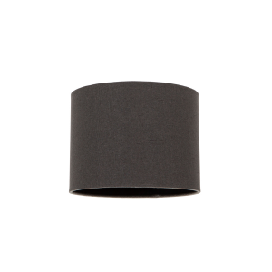 Modern Black Linen Fabric Small 8" Drum Lamp Shade with Matching Satin Lining