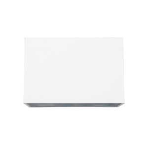 Contemporary White Cotton Fabric Rectangular 30cm Lamp Shade with Silver Inner