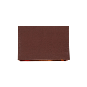 Modern Chocolate Brown Cotton Fabric Rectangular 30cm Shade with Copper Inner