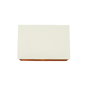 Modern Soft Cream Cotton Fabric Rectangular 30cm Shade with Copper Inner