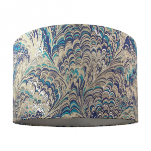 Contemporary and Vivid Peacock Print 35cm Table/Pendant Lampshade in Soft Cotton
